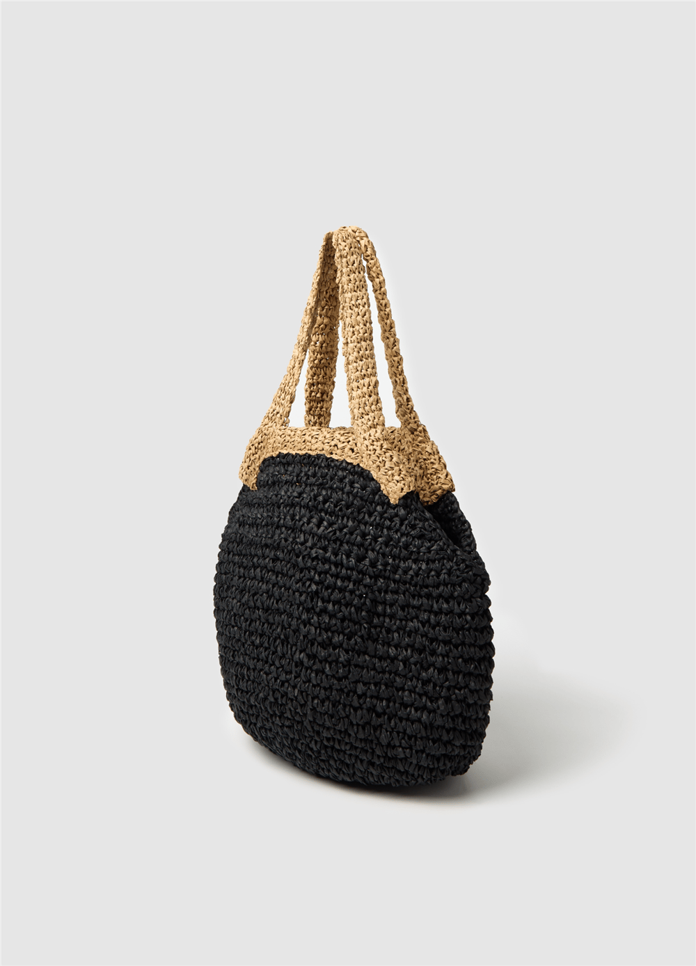 Yuvarlak Raffia Alışveriş Çantası