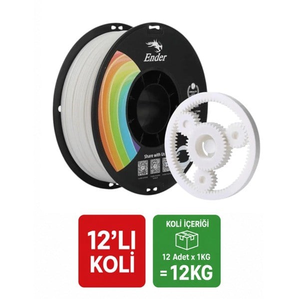 12 Kg Creality Ender PLA+ Beyaz Filament 1.75mm 12 x 1kg