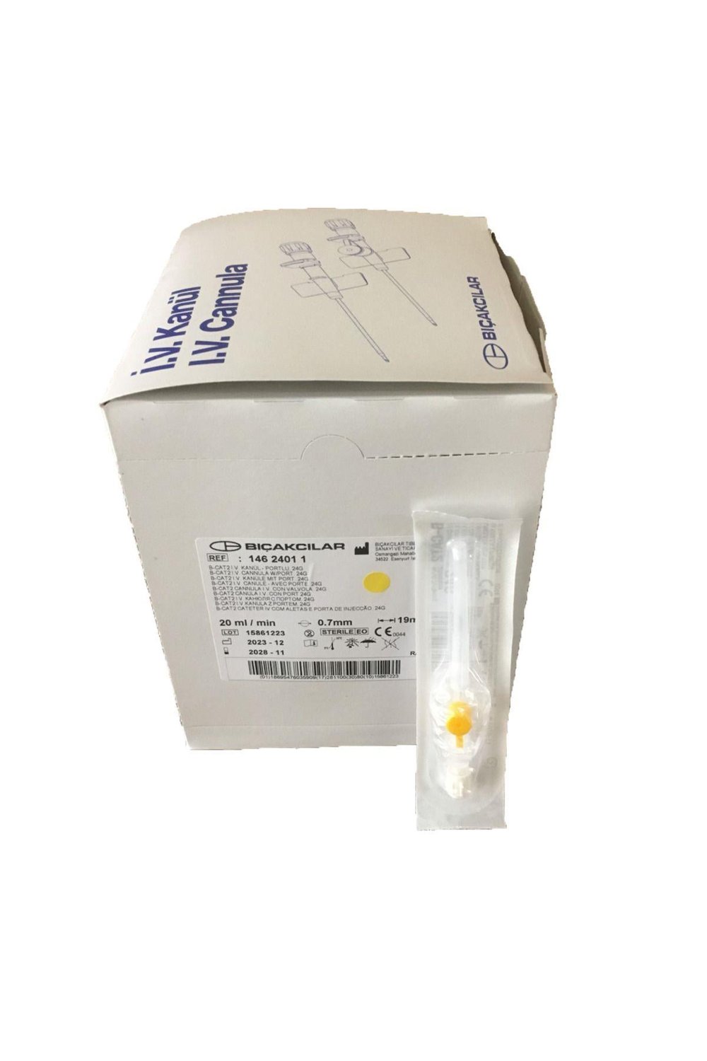 Hayvan Medikal Ürünleri Anjiokat 24g Sarı 1 Kutu - (80 Adet)