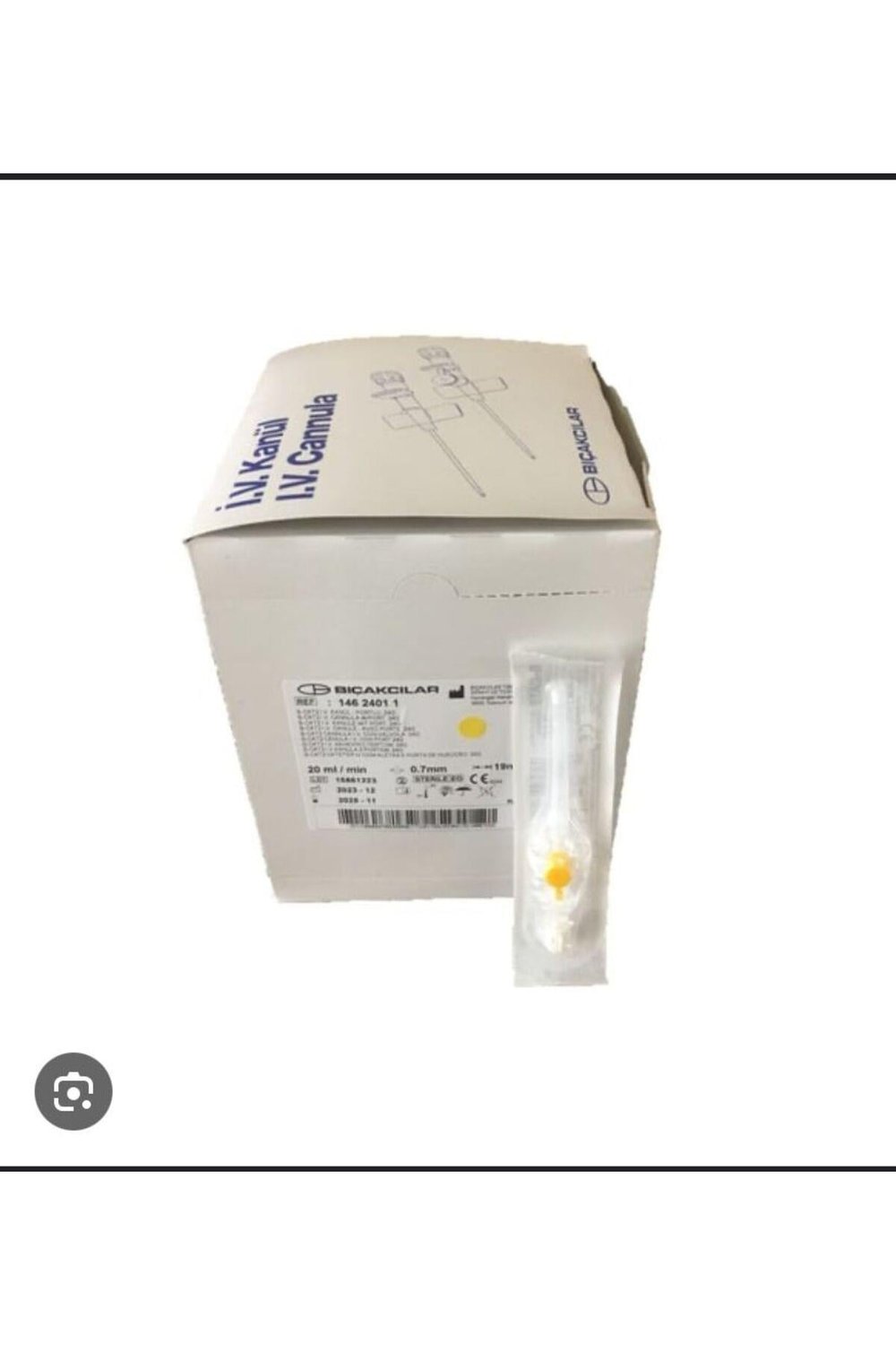 Sarı branül 24G 10 adet intraket anjiyokat