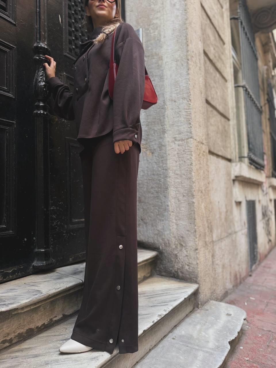 KAHVE ÇITÇIT DETAYLI PREMIUM KALİTE MODAL TAKIM