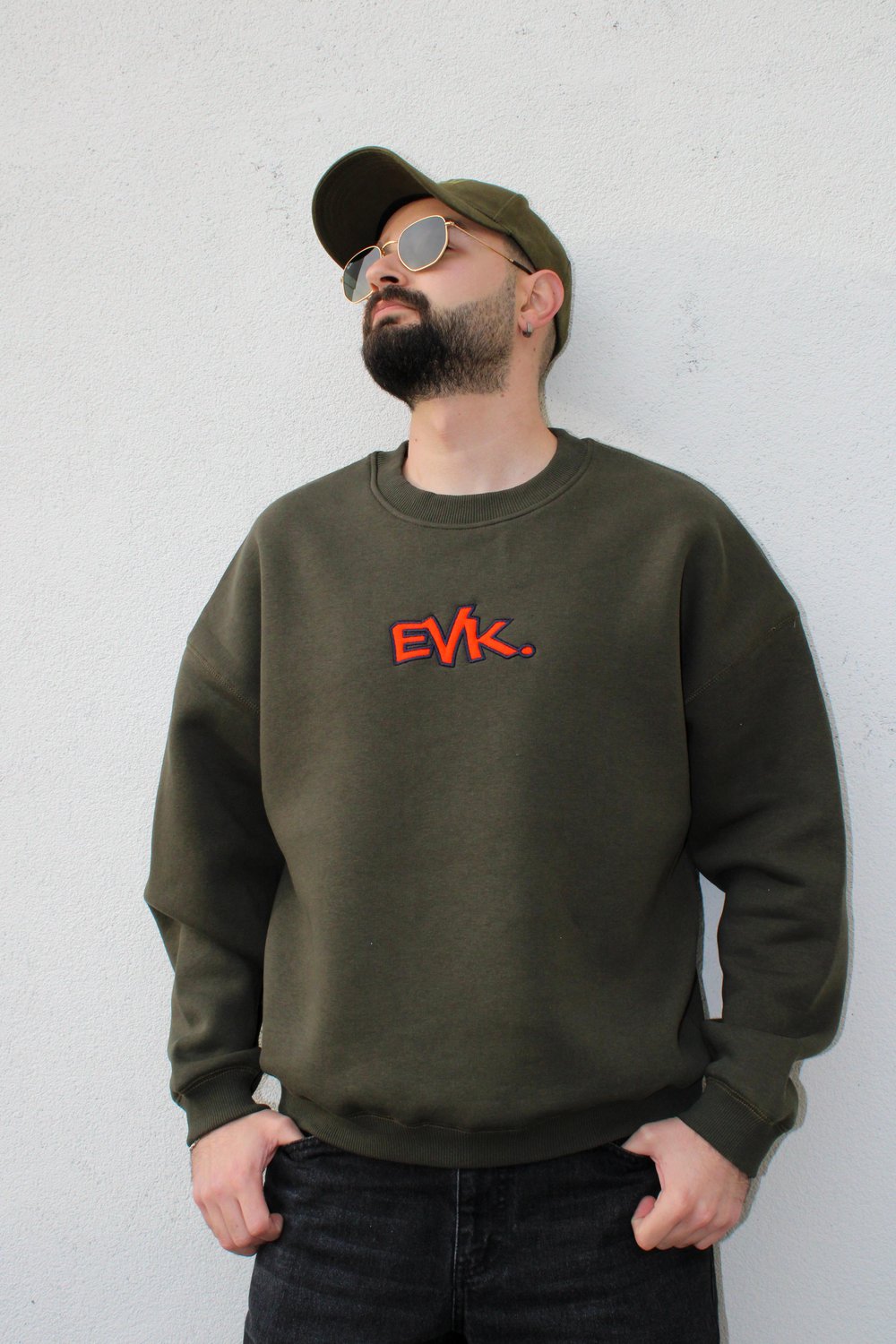 Grafiti Nakış Oversize Erkek Sweat