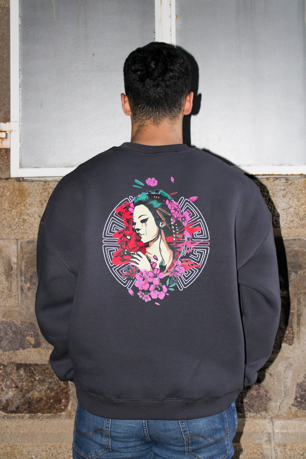 Japon Melek Oversize Erkek Sweatshirt 