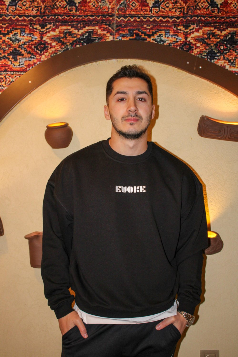 Nakışlı Oversize Erkek Sweat