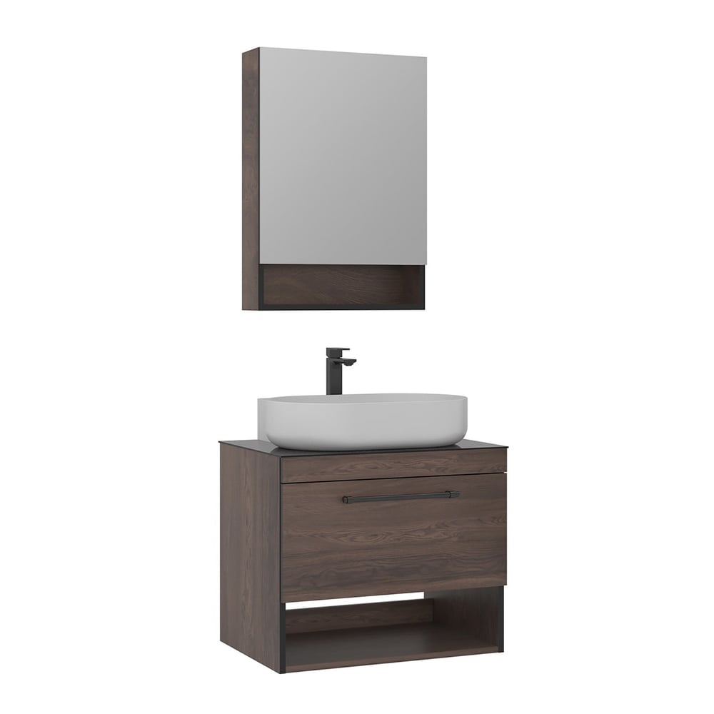 Knidos 70 cm Banyo Dolabı Takımı (Ayna Dolaplı)