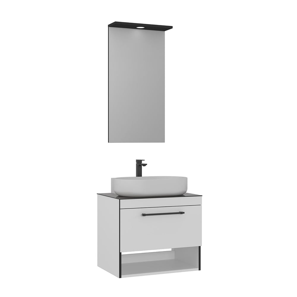 Knidos 70 cm Banyo Dolabı Takımı (Spot Aynalı)