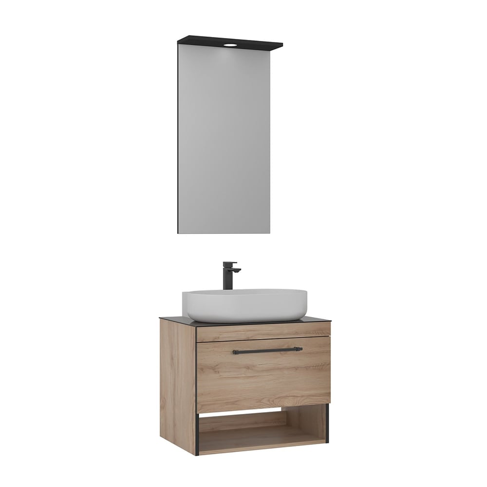 Knidos 70 cm Banyo Dolabı Takımı (Spot Aynalı)