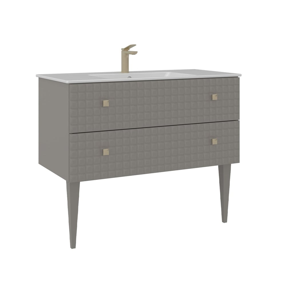 Lipari 100 cm Ayaklı Lavabolu Banyo Alt Dolabı