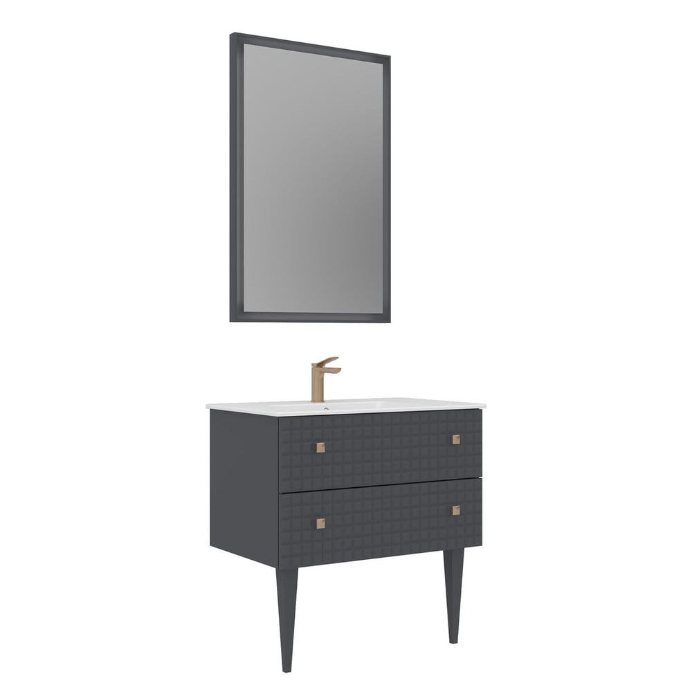 Lipari 80 cm Ayaklı Banyo Dolabı Takımı