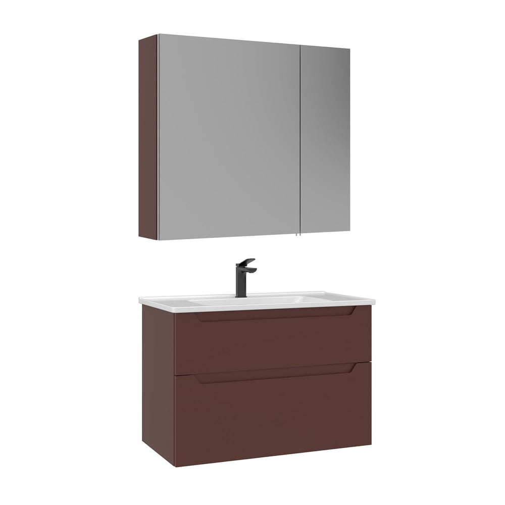 Messina 80 cm Banyo Dolabı Takımı (Ayna Dolaplı)