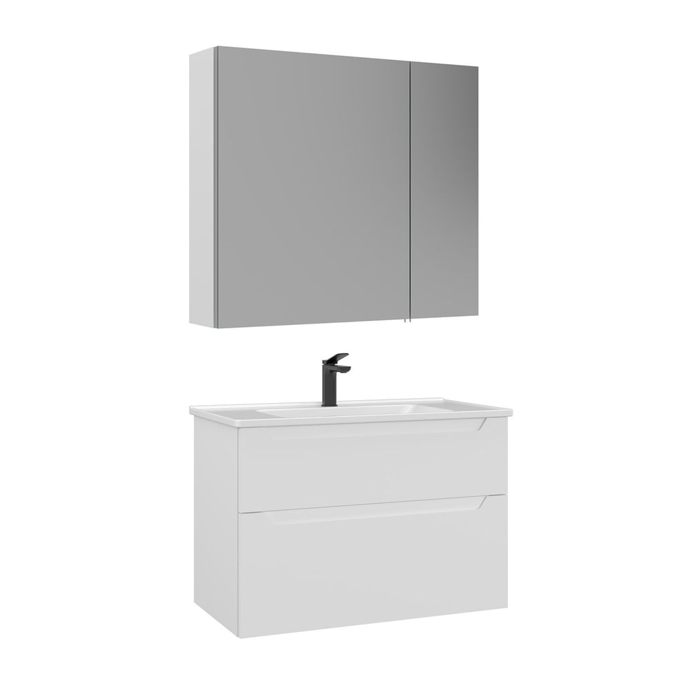 Messina 80 cm Banyo Dolabı Takımı (Ayna Dolaplı)