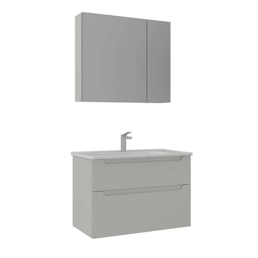 Messina 80 cm Banyo Dolabı Takımı (Ayna Dolaplı)