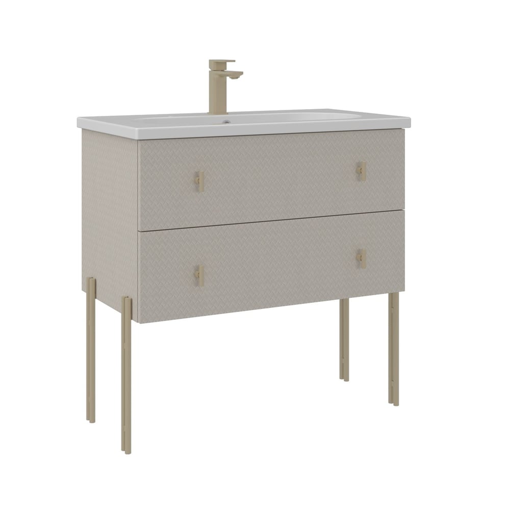 Milazzo 80 cm Ayaklı Lavabolu Banyo Alt Dolabı