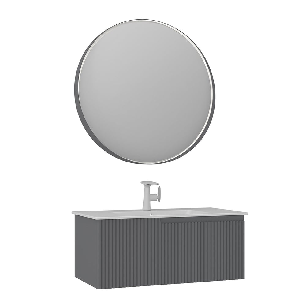 Moonlight 90 cm Tek Çekmeceli Banyo Dolabı Takımı