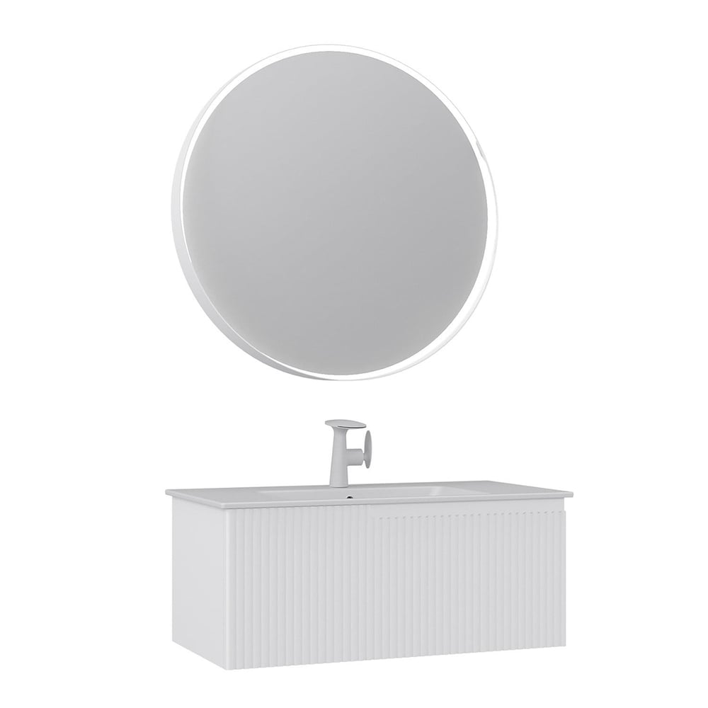 Moonlight 90 cm Tek Çekmeceli Banyo Dolabı Takımı
