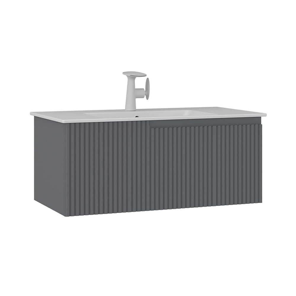 Moonlight 90 cm Tek Çekmeceli Lavabolu Banyo Alt Dolabı