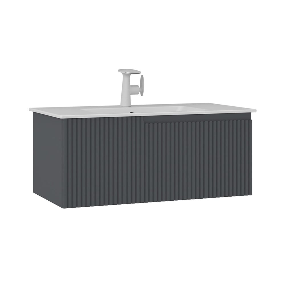Moonlight 90 cm Tek Çekmeceli Lavabolu Banyo Alt Dolabı