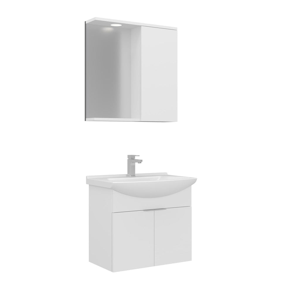 Purus 65 cm Asma Banyo Dolabı Takımı (Spot Aynalı)