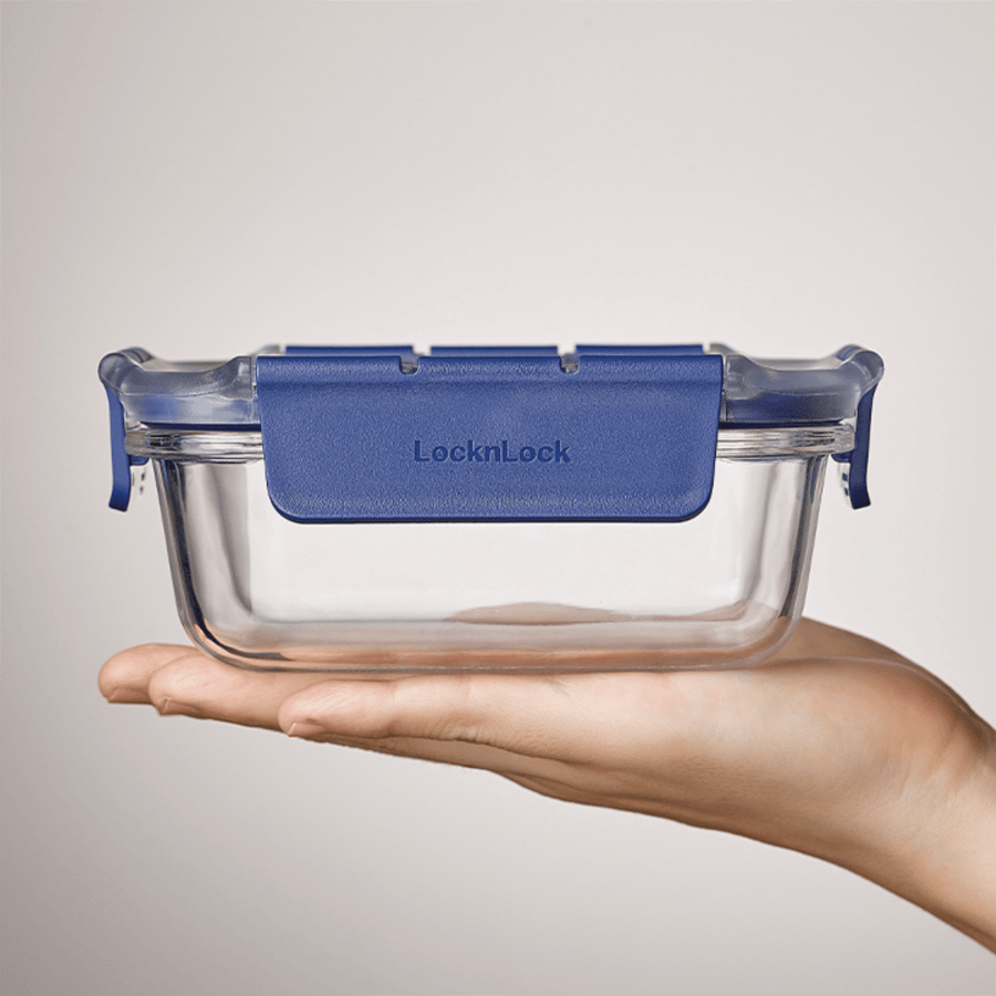 LocknLock Top Class Fırın - Saklama Kabı Kare Kilitli 750 ml, Mavi