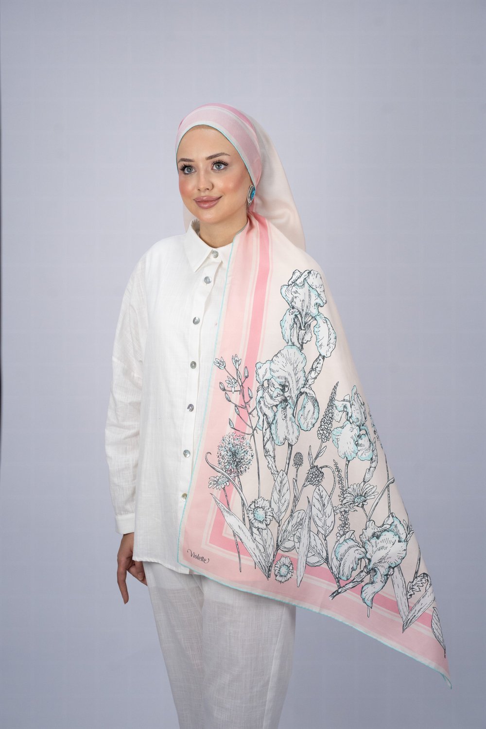 BELLİSİMA ŞAL PEMBE PAMUK İPEK 70*200