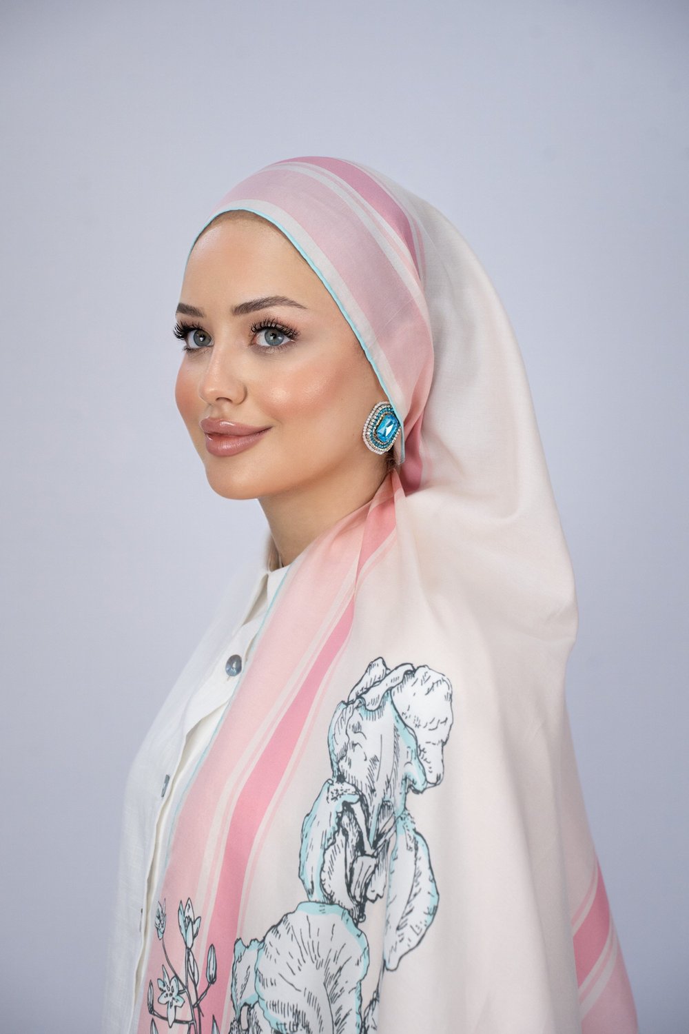 BELLİSİMA ŞAL PEMBE PAMUK İPEK 70*200