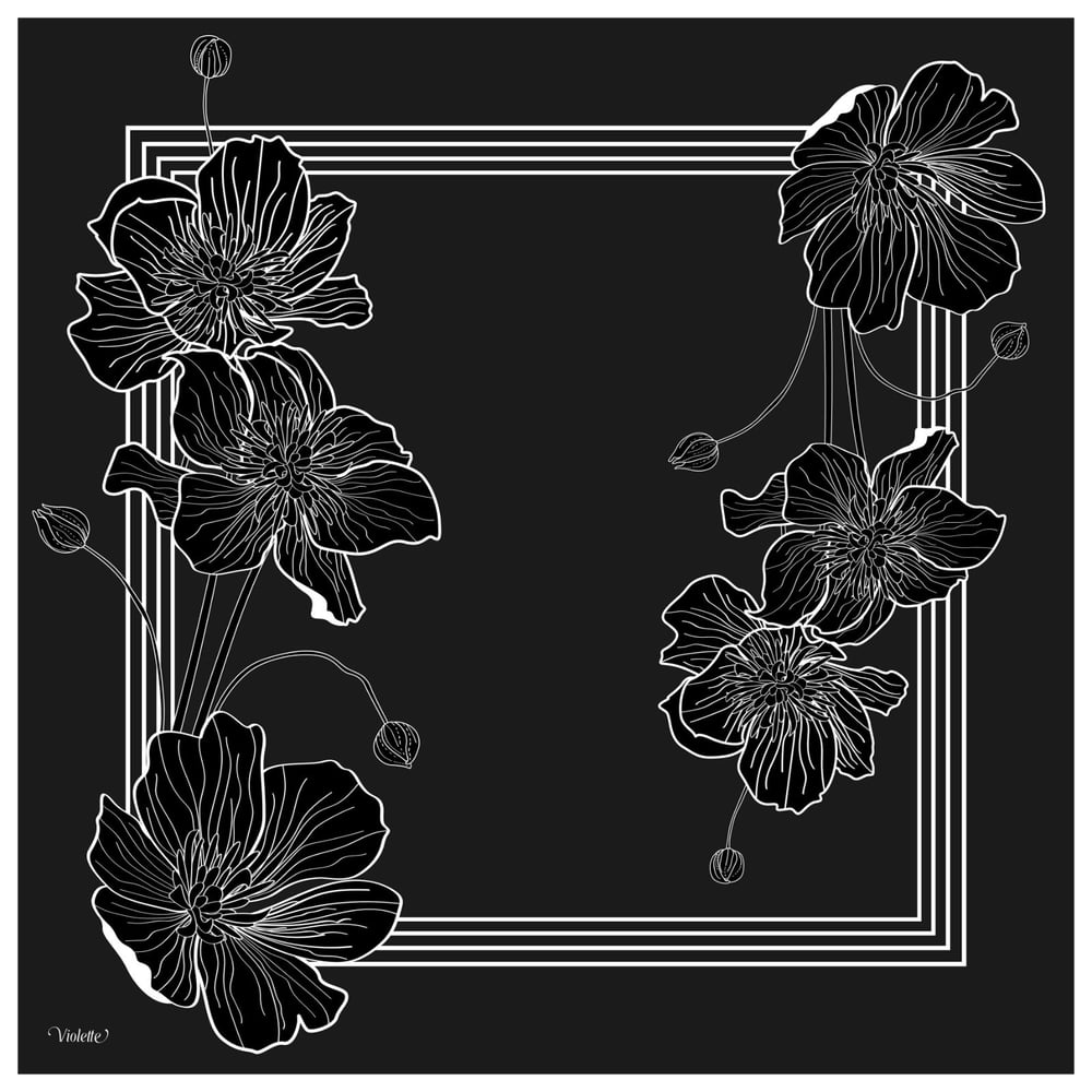 CHIARA SİYAH TİVİL İPEK EŞARP 90x90