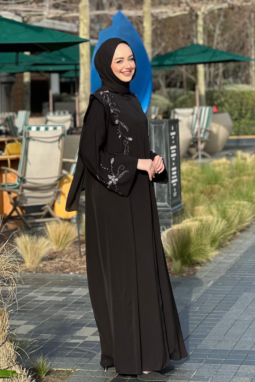 LANA ANTRASİT ABAYA