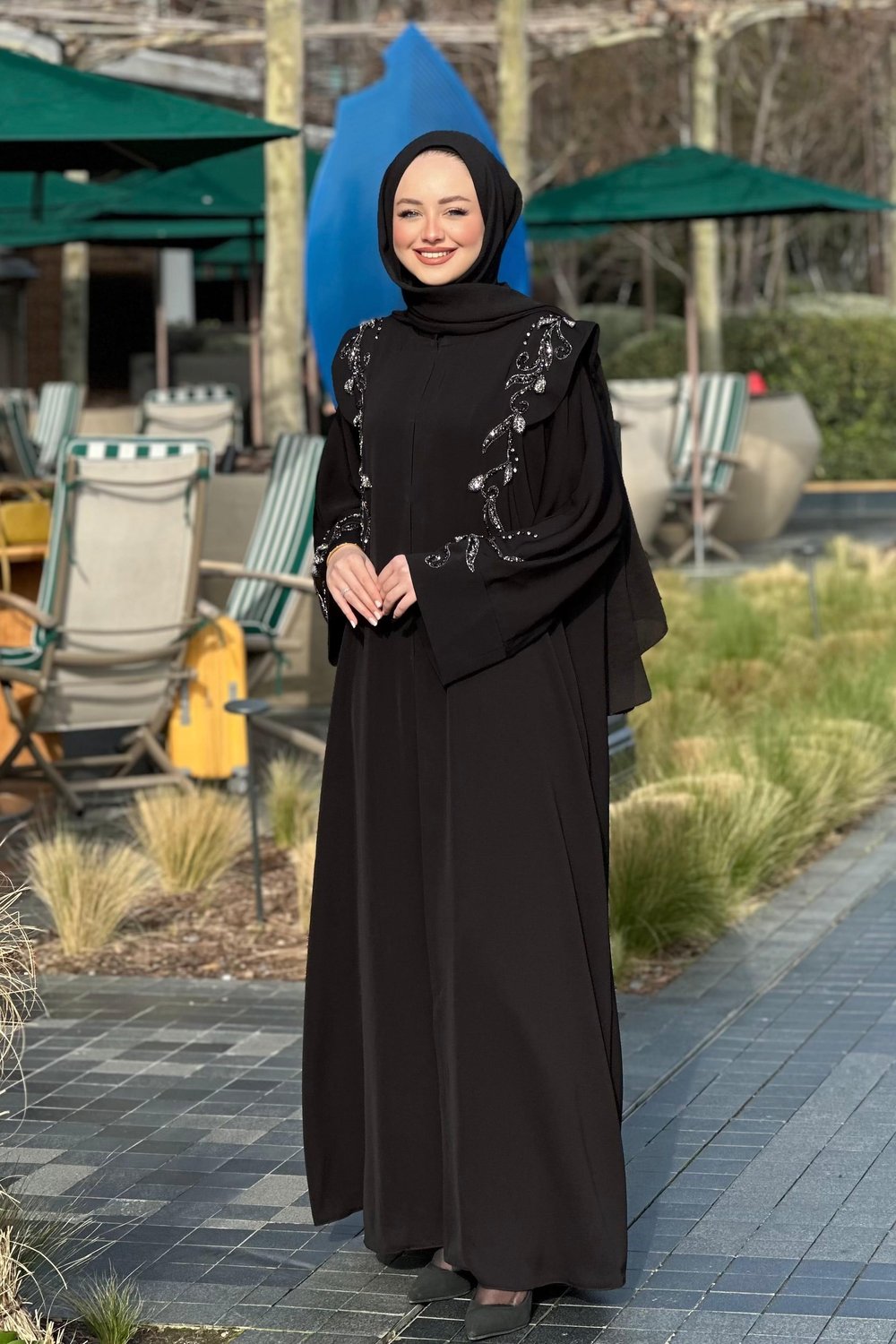 LANA ANTRASİT ABAYA