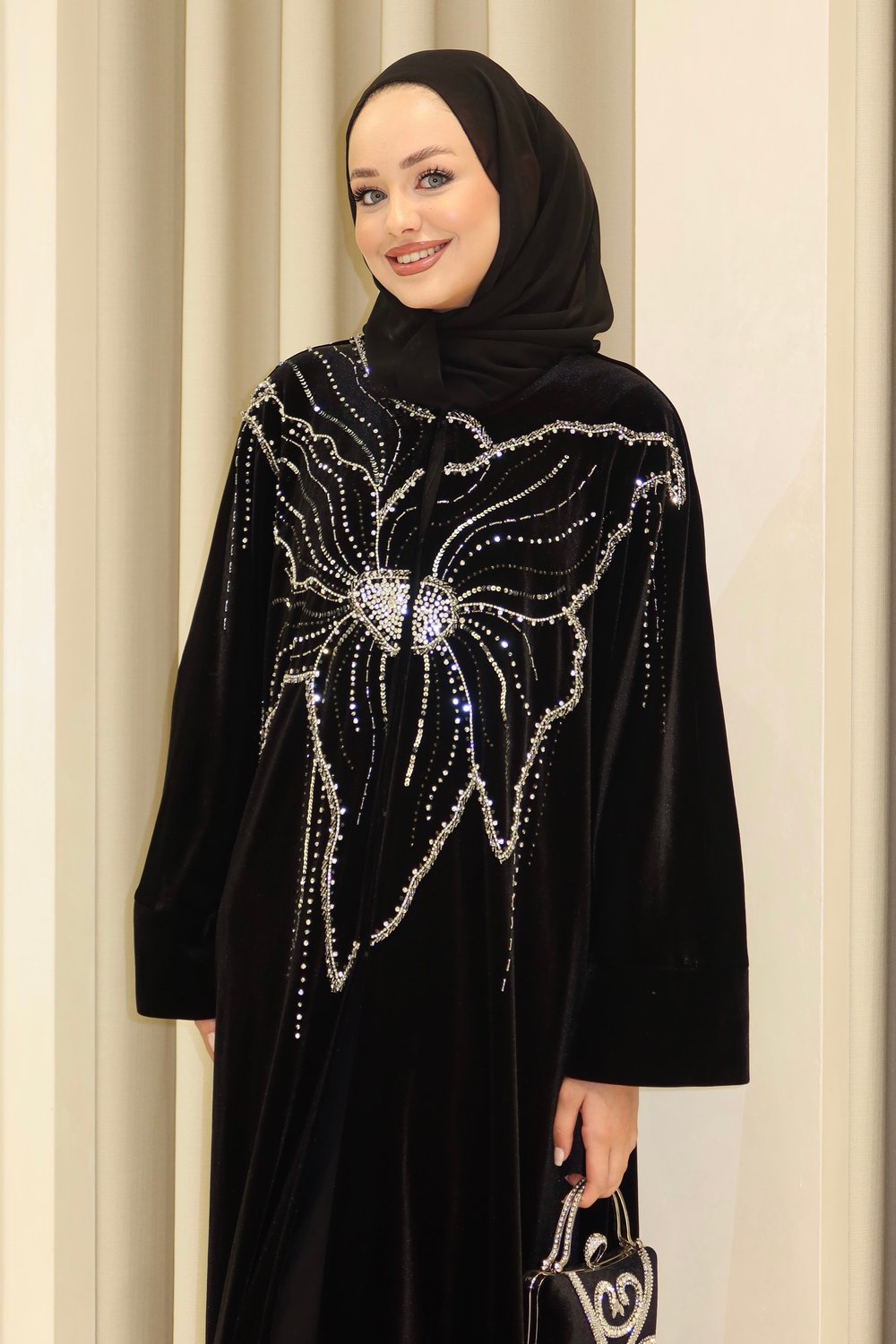 ORKİDE KADİFE ABAYA