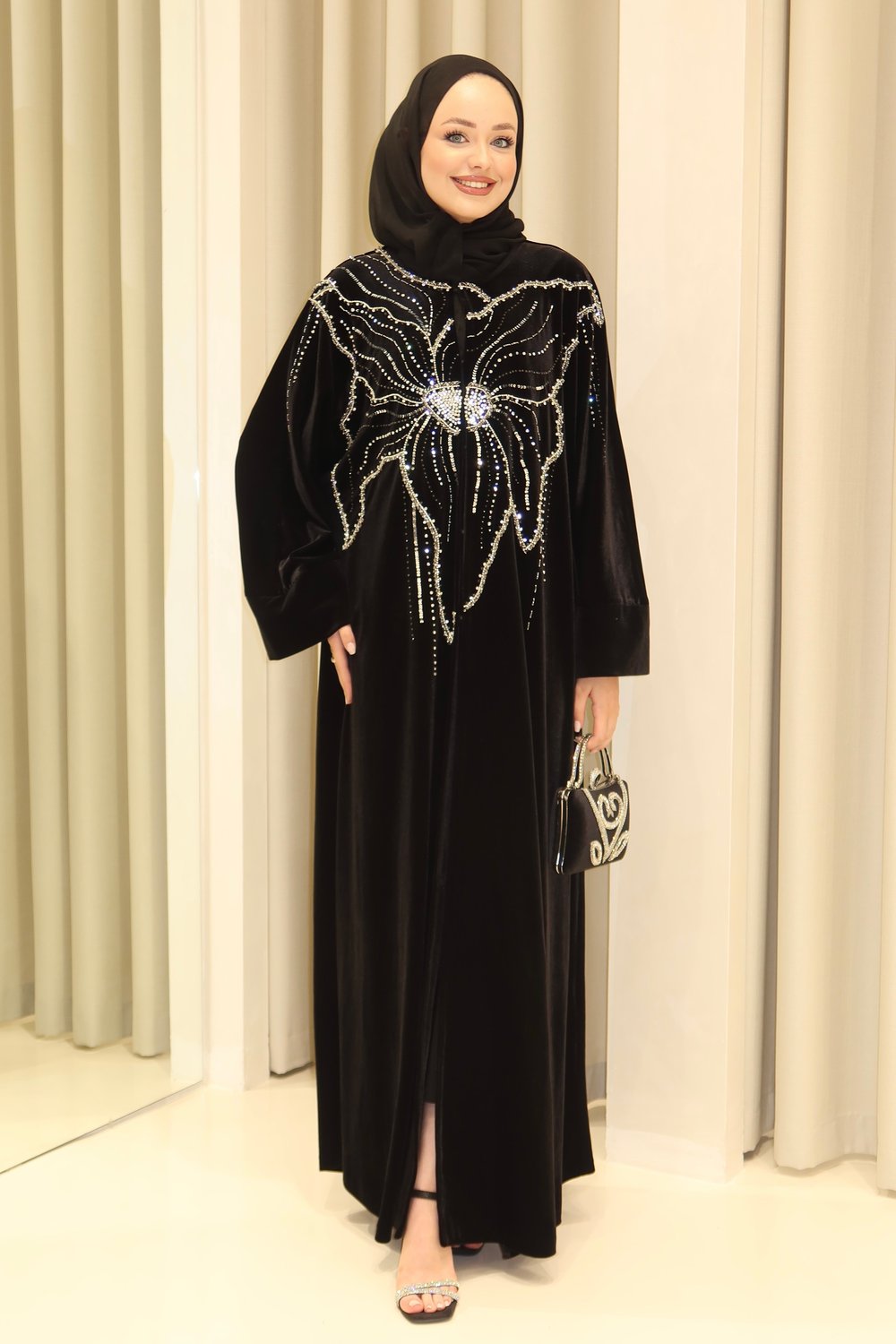 ORKİDE KADİFE ABAYA