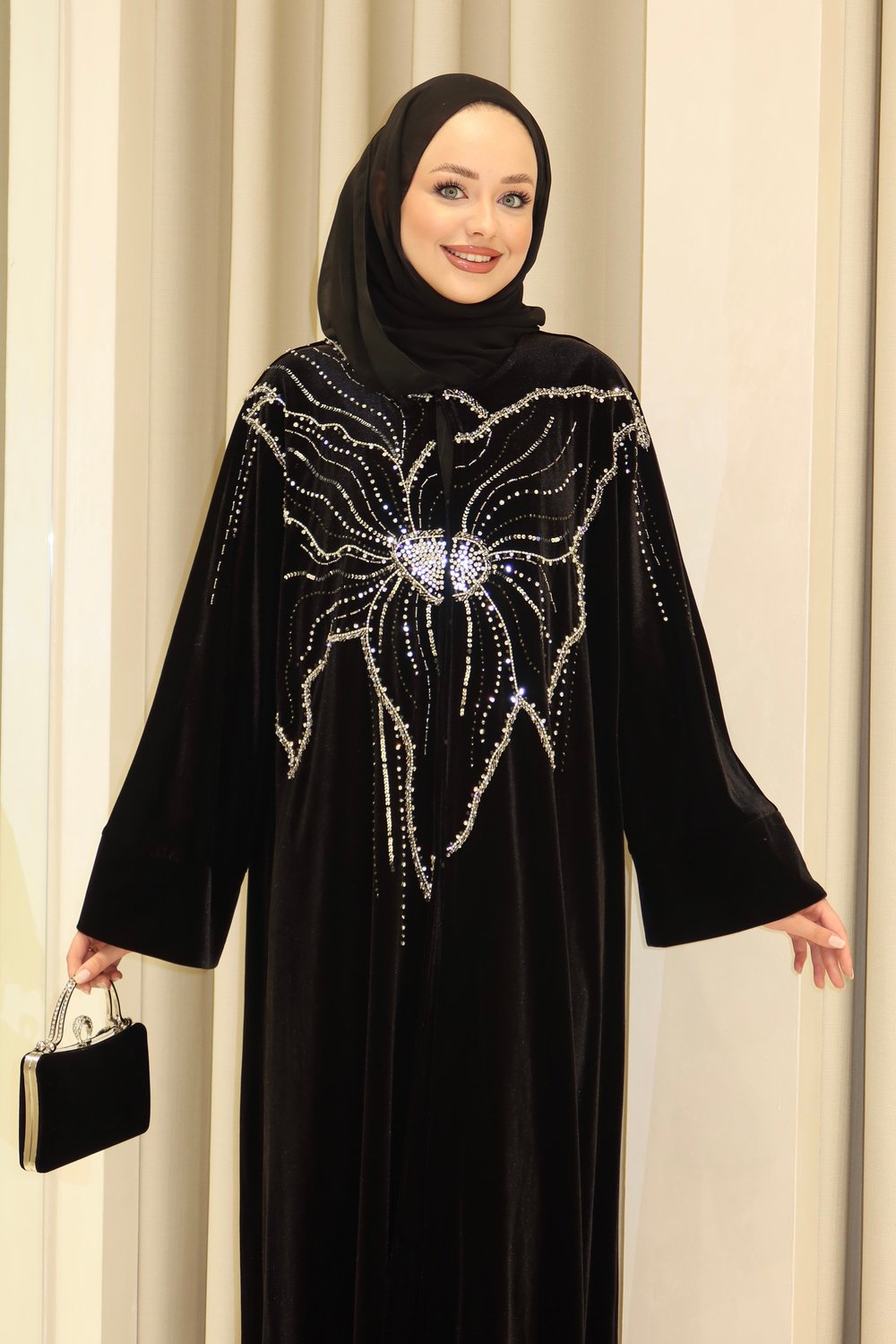 ORKİDE KADİFE ABAYA