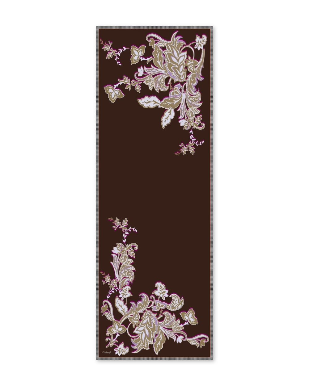 TERME ŞAL PEMBE-KAHVE PAMUK İPEK 70*200