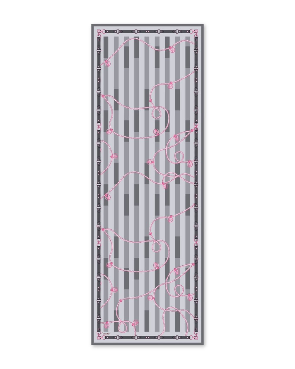 VİOLA ŞAL GRİ-PEMBE PAMUK İPEK 70*200