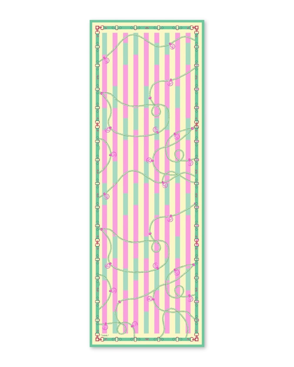VİOLA ŞAL PEMBE-YEŞİL PAMUK İPEK 70*200