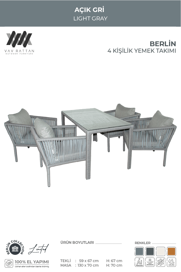 Berlin 4 Kişilik Yemek Takımı