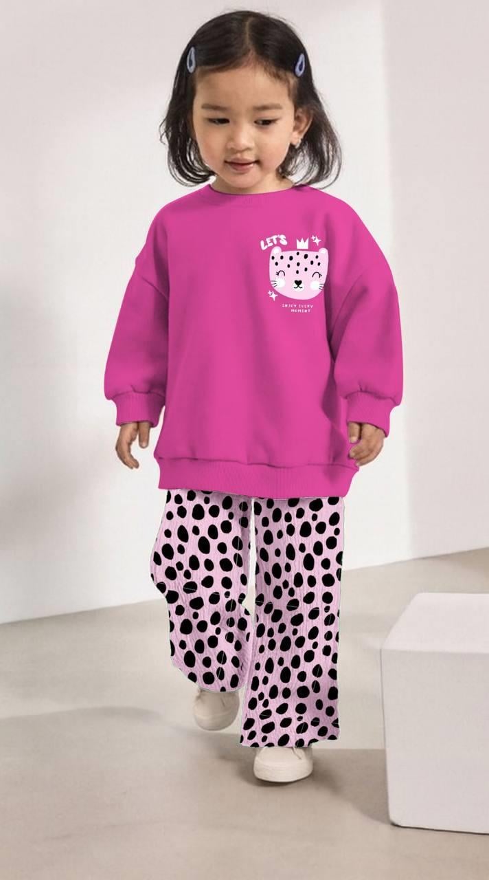 Pembe Kedi Baskılı Takım