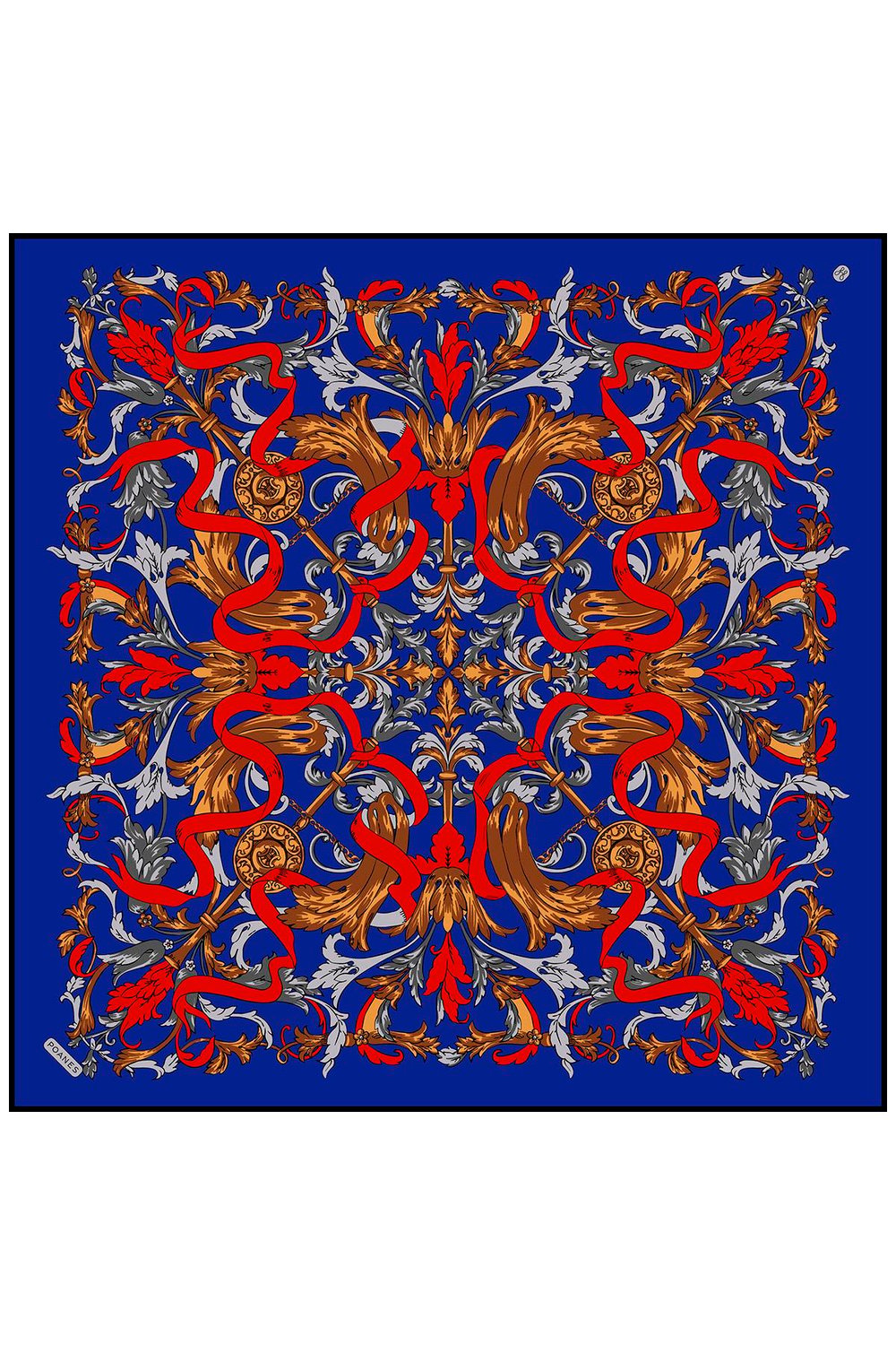 Barok Kurdele Desenli Twill İpek Eşarp