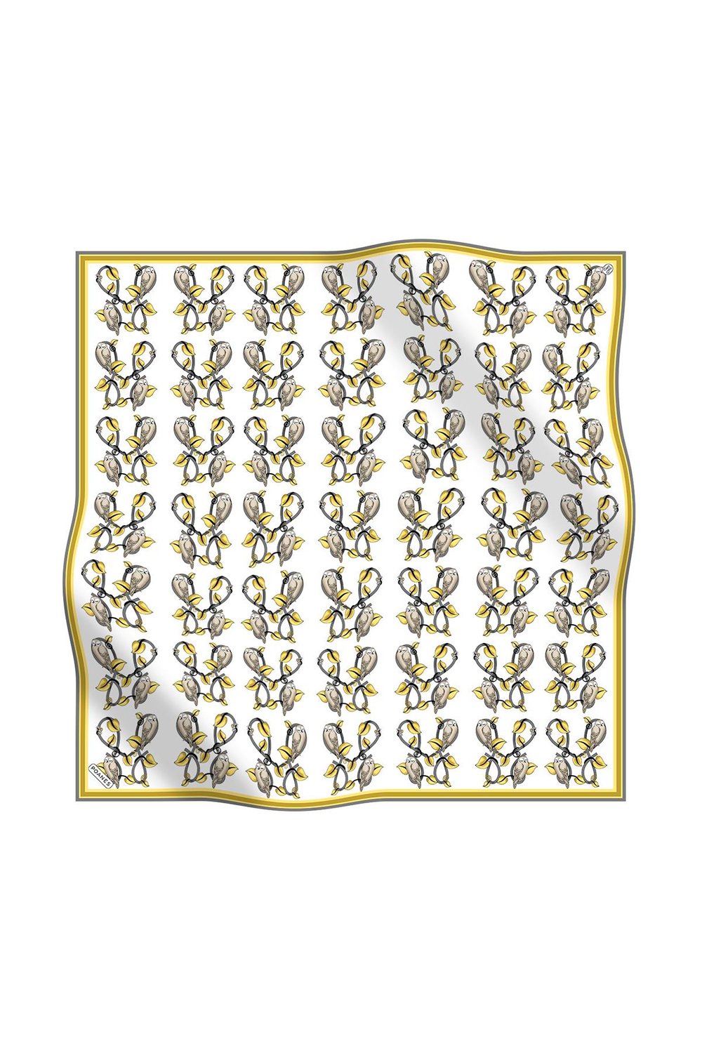 BAYKUŞ DESENLİ TWILL İPEK EŞARP