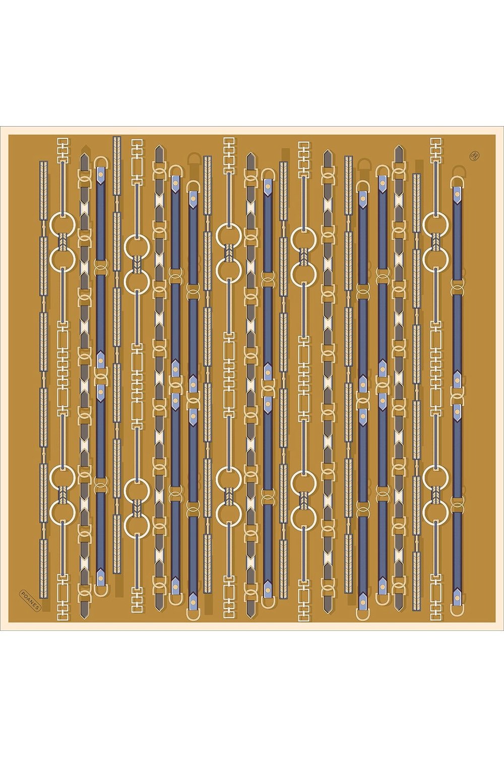Dikey Ritim Desenli Twill İpek Eşarp