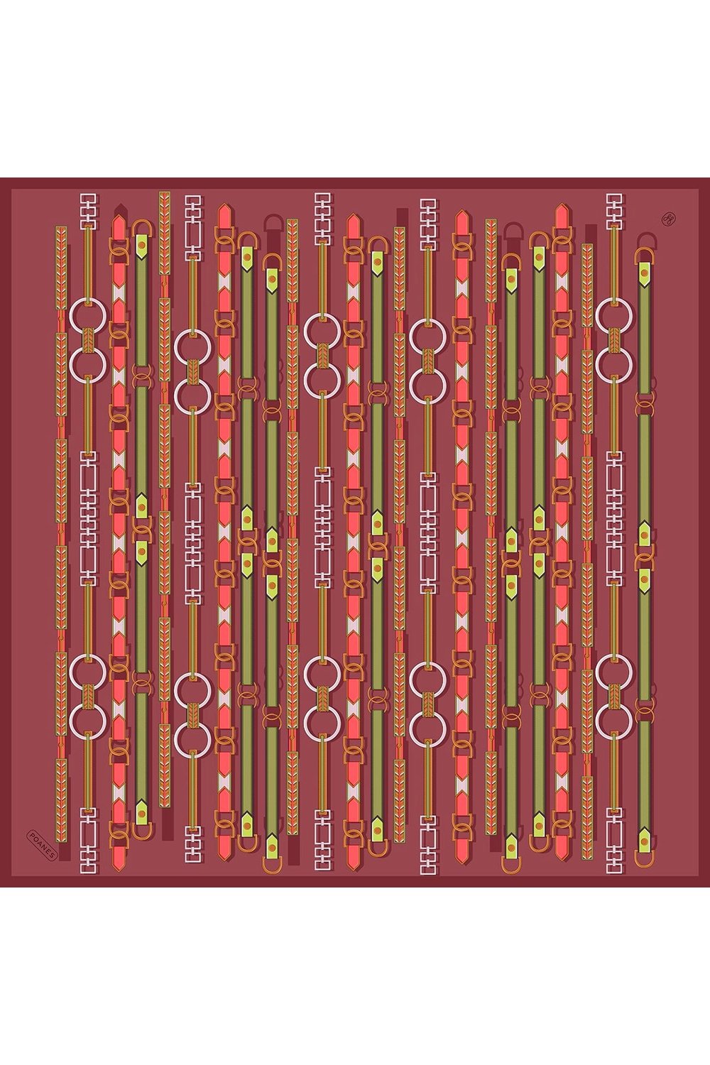 Dikey Ritim Desenli Twill İpek Eşarp