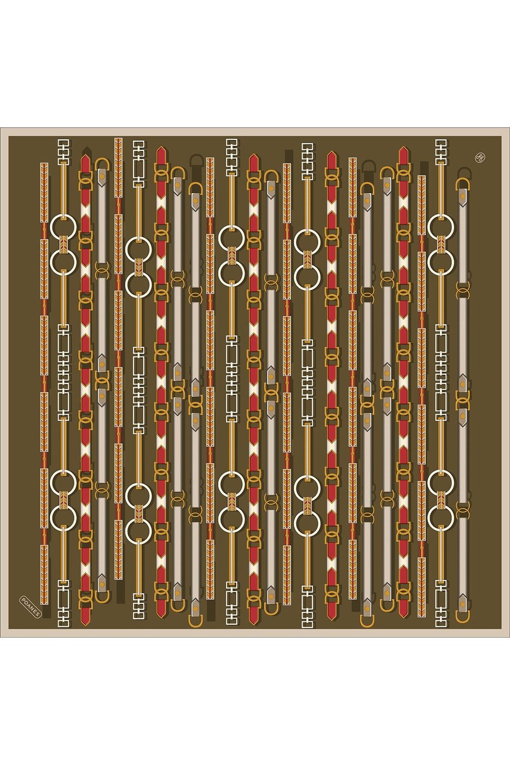 Dikey Ritim Desenli Twill İpek Eşarp