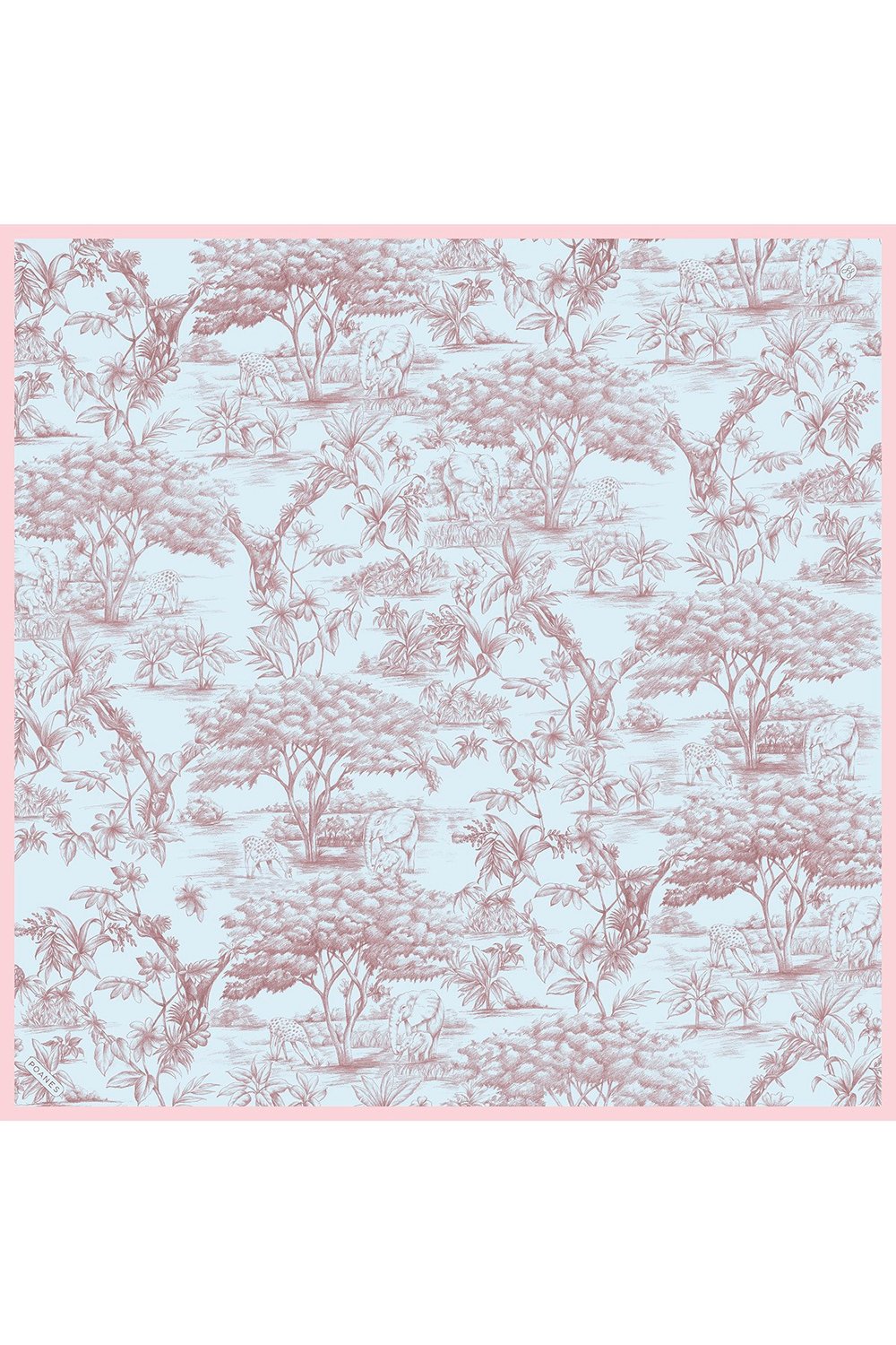 Eskiz Desenli Twill İpek Eşarp