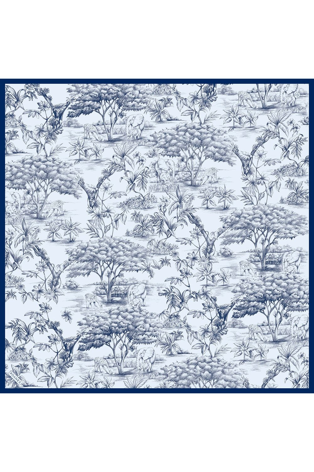 Eskiz Desenli Twill İpek Eşarp