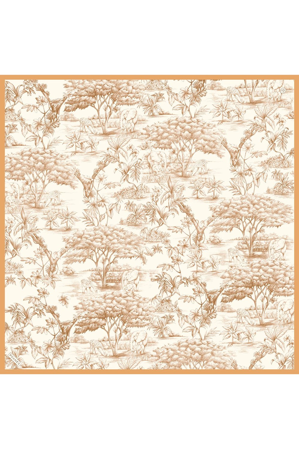 Eskiz Desenli Twill İpek Eşarp