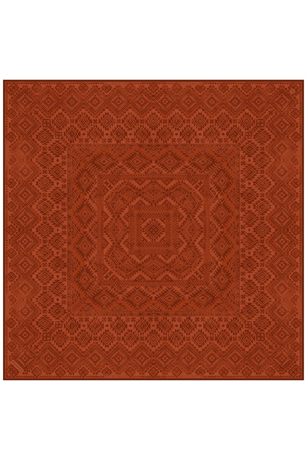 Etnik Desenli Twill İpek Eşarp