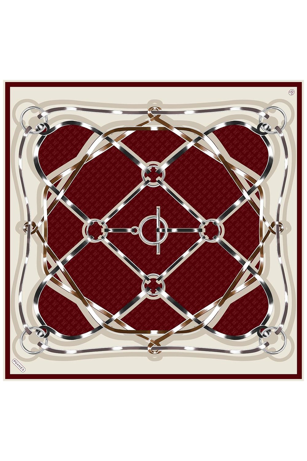 Marin Monogram Desenli Twill İpek Eşarp