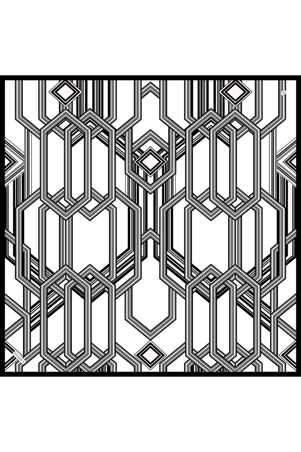 Modern Çizgi Desenli Twill İpek Eşarp