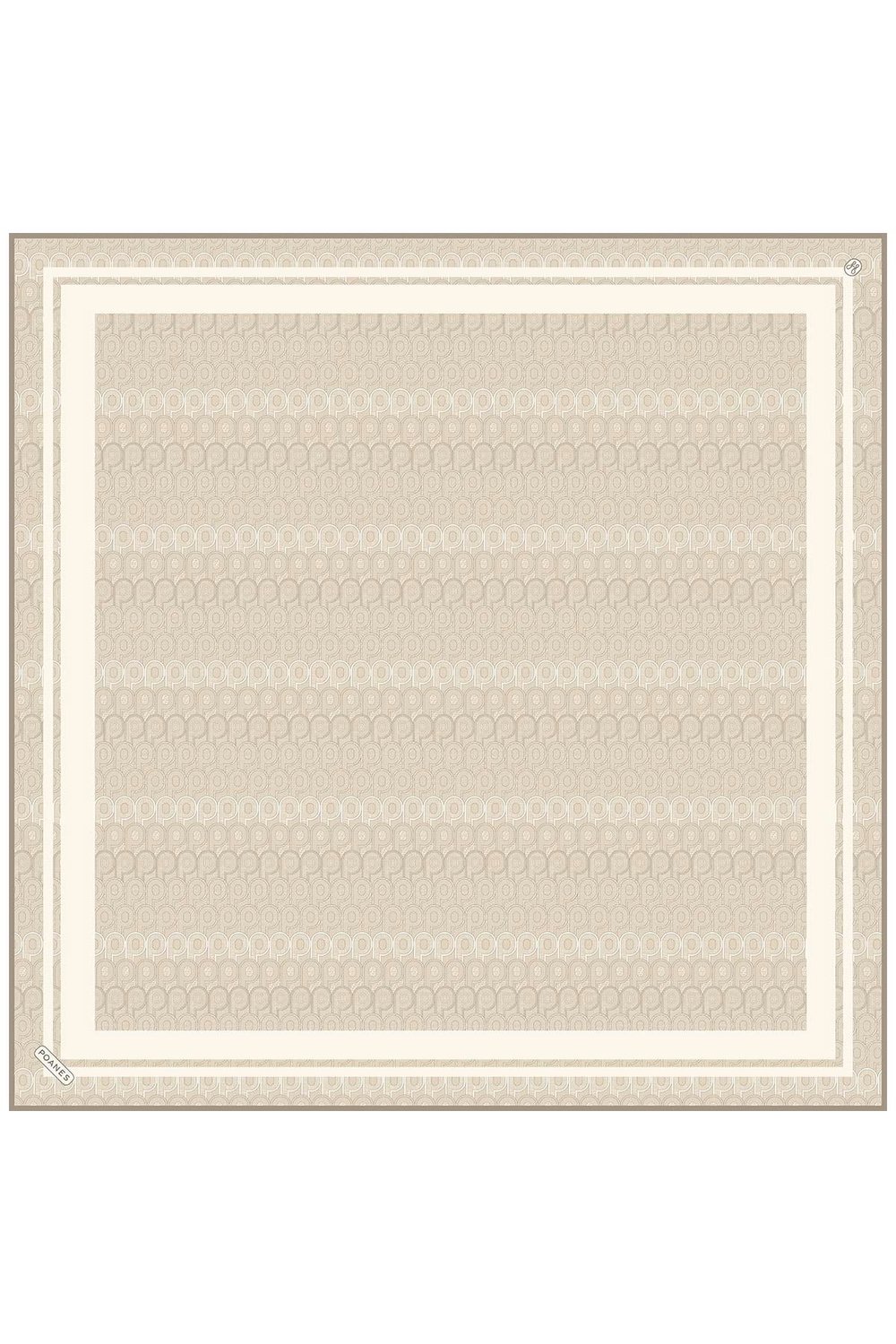Monogram Desenli Twill İpek Eşarp