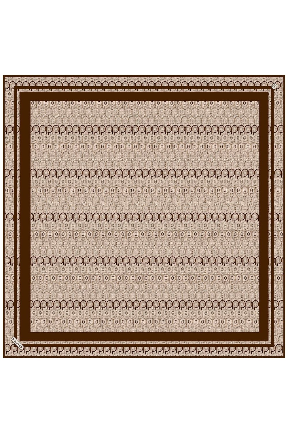 Monogram Desenli Twill İpek Eşarp