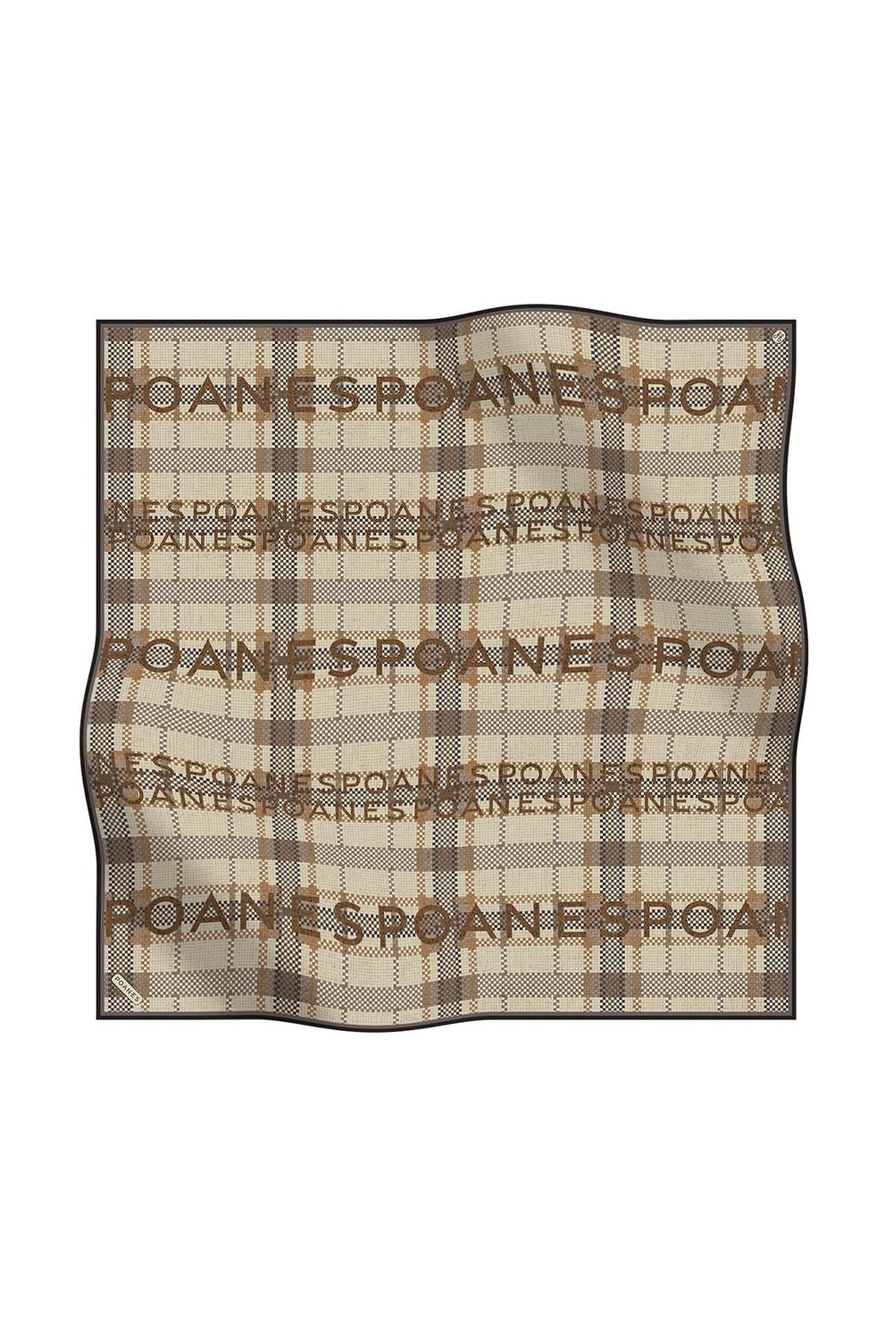 POANES EKOSE DESENLİ TWILL İPEK EŞARP